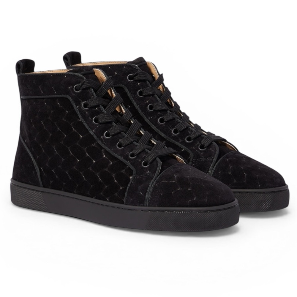 Christian Louboutin Louis Orlato Crosta Braid Suede Sneakers Black Men Size 41 8